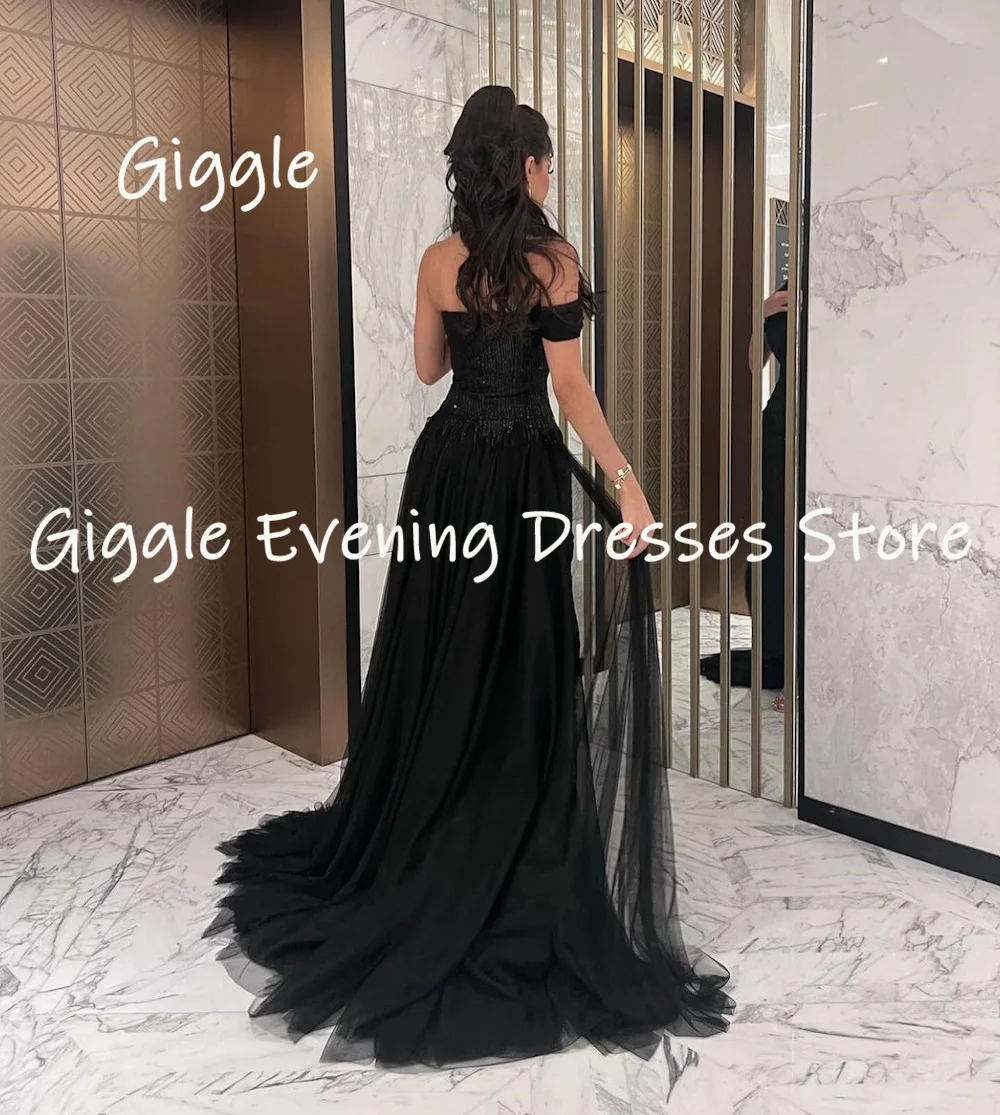 Giggle Satin Off-the-shoulder Lace Populer Ruffle Formal Prom Gown Floor-length Evening Elegant Party Dresses for Women 2023