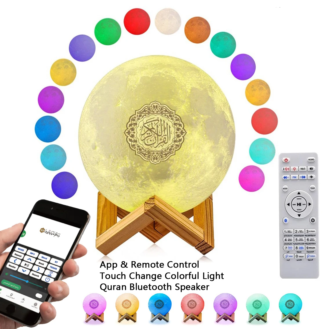Koran Islamischer Ramadan Arabischer Azan Kabelloser Tragbarer Bluetooth-Lautsprecher Helle Lampe Nachtlicht Heiliger Islam Arabische Musik