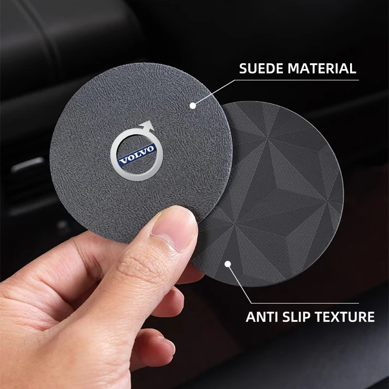 2 قطعة الجلد المدبوغ سيارة كوستر كوب ماء حامل مشروبات حصيرة المضادة للانزلاق وسادة لفولفو S40 S60 S90 XC40 XC60 XC90 V40 V50 V60 V90 C30 C70 S80 #3