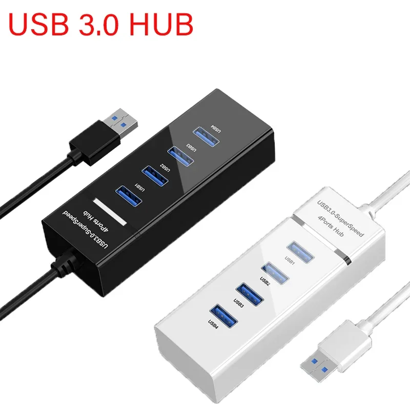 

USB3.0 4 Port High Speed Splitter Multi Port Extender Computer One Tow Four Hub Desktop Computer Laptop Adapter Hub Extender USB