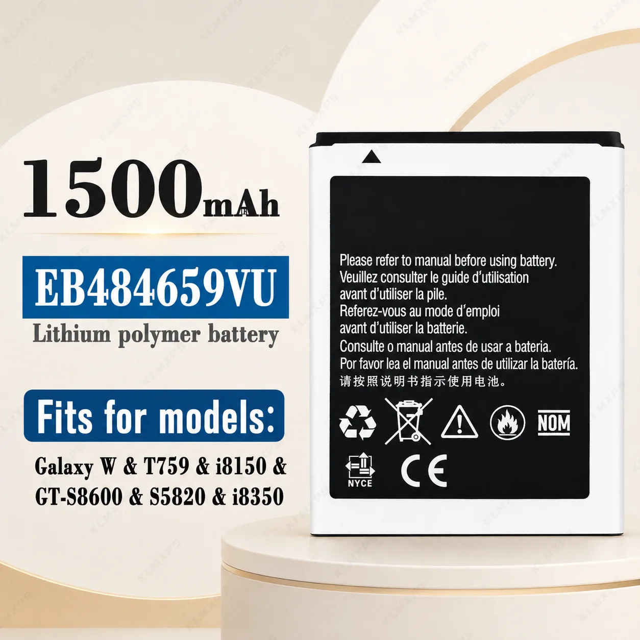 EB-BJ110ABE B500AE EB535151VU Replacement Battery for Samsung J1 Ace Ace 3 LTE S4 Mini Mega 5.8 W T759 S Advance +Tools