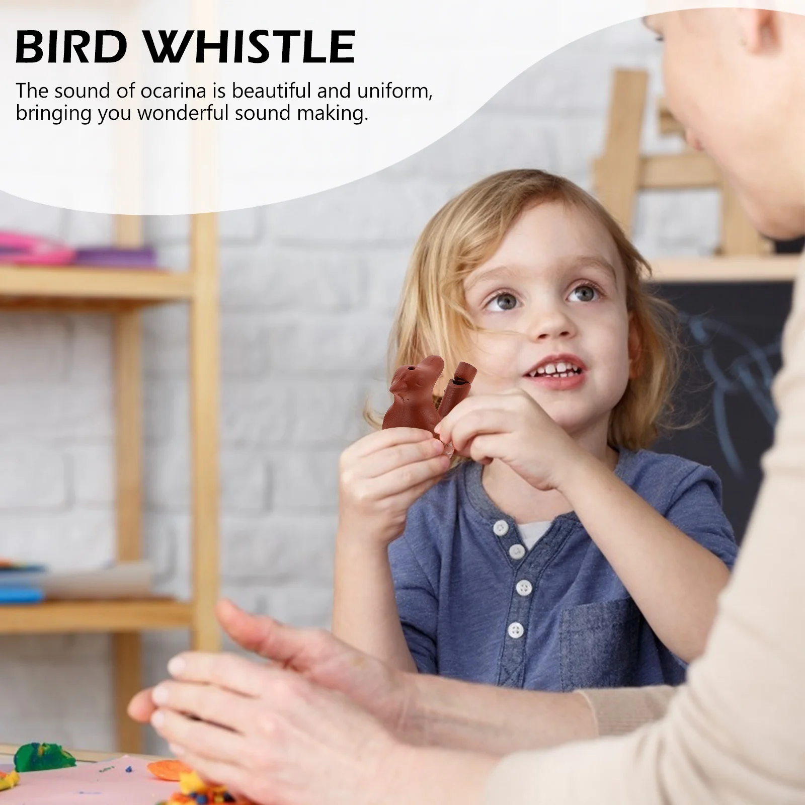 

2Pcs DIY Musical Whistle Earthenware Craft with Natural Bird Call Effect for Kids Education Outdoor Exploration