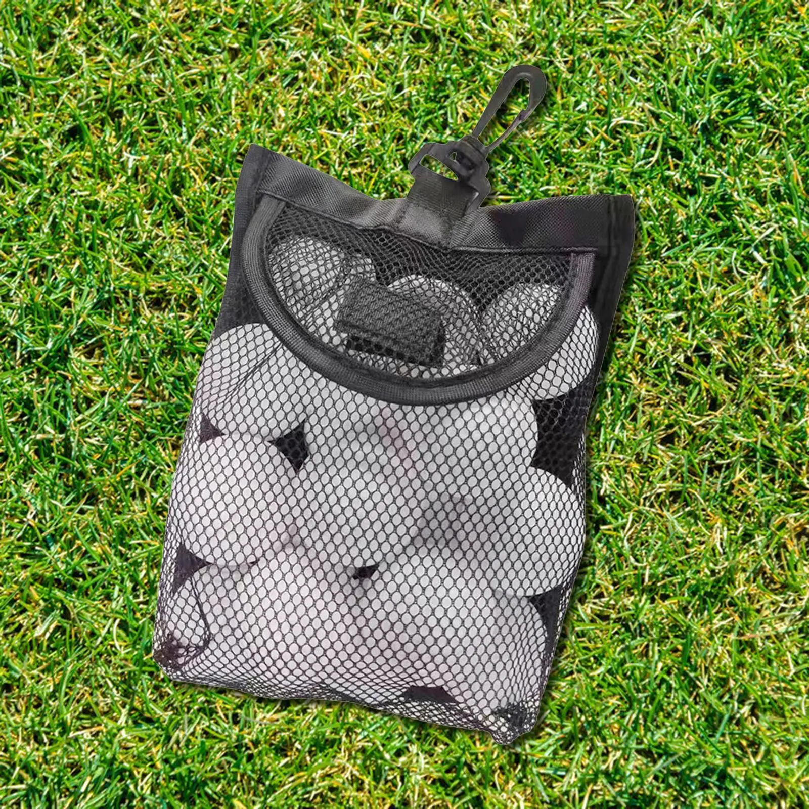 Golf Ball Bag Golf Accessories Golf Ball Carry Bag Durable Black Mesh Bag for