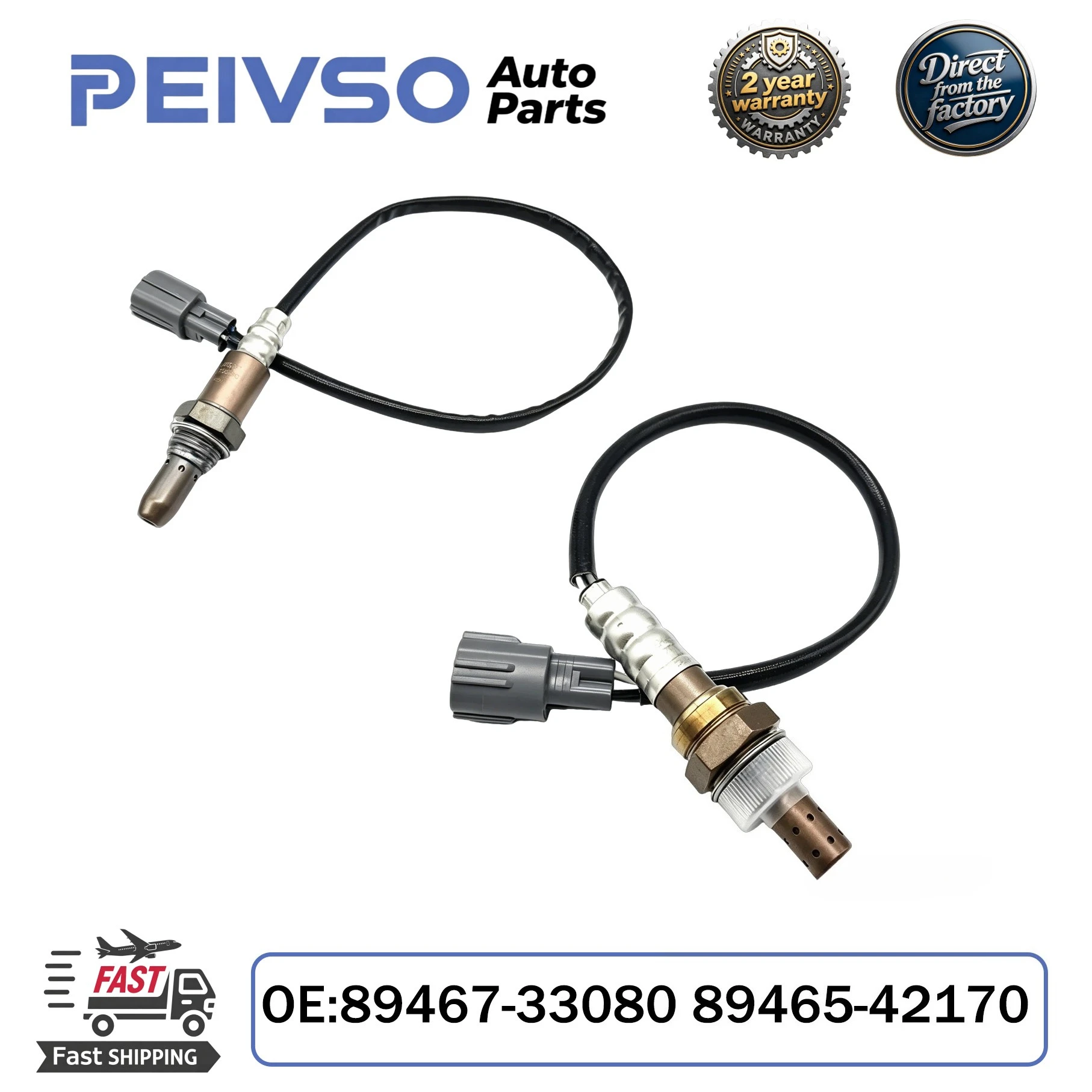 PEIVSO NEW 89467-33080 89465-42170 Up+Downstream Oxygen Sensor For Toyota Camry 2.4L 2007-2011 RAV4 2.4L 2006-2008 Auto Parts