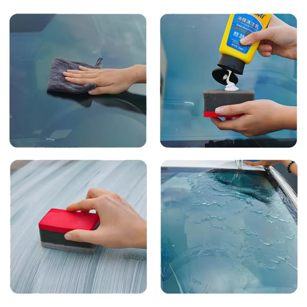 150ml Car Oil Film Remover Quick Effect Coating Decontamination Car Glass Oil Film Cleaning Sponge Quickly Car Glass Cleaner