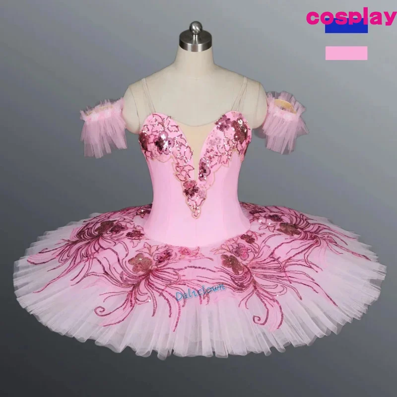 Performance Professional Ballet Tutu Girls Adult Kids Swan Lake Ballerina Dance Costume Pancake Tutu Pink Ballet Dress Girls C