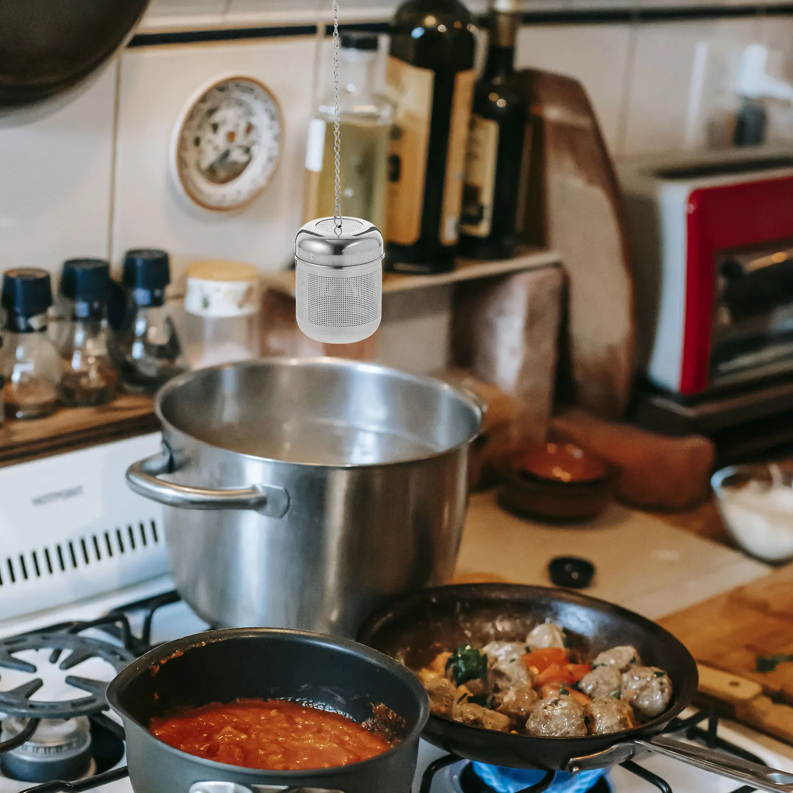 

Stainless Steel Spice Filter Seasoning Strainer Ball Corrosion Resistant Easy Clean Healthy Safe Home Use Cooking Infuser