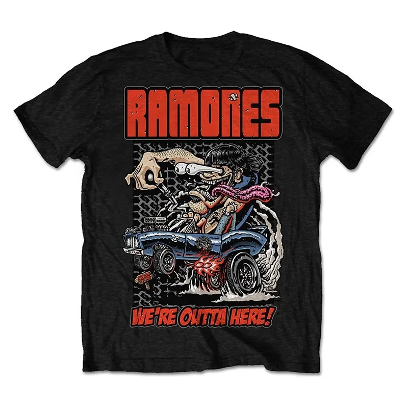 2024 Popular New Style Ramones American Legendary Punk Band Rock Music Pure Cotton Loose Short Sleeve T-shirt for Men and Women