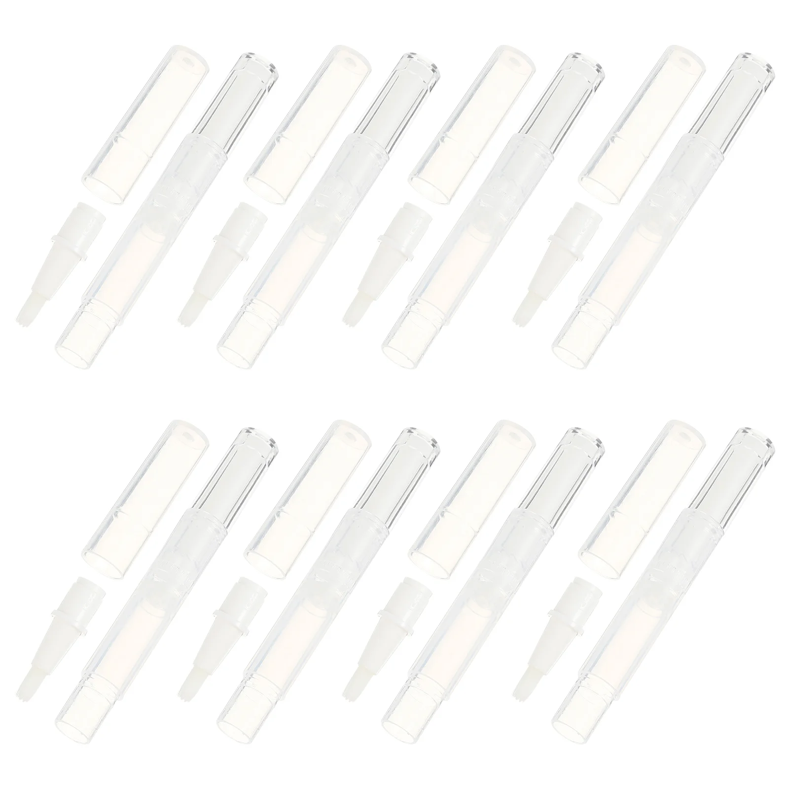 Caneta Torção Transparente com Cabeça de Escova, Esmalte Vazio, Tubo Rotativo, Aplicador de Brilho Labial, Óleo Recipiente Líquido, 3ml, 10 Pcs