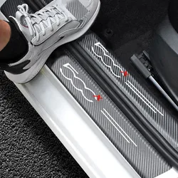 Auto Threshold Guard SEAMETAL Car Stickers Door Edge Protector For FIAT 500X 500 500E 500L 500C 500S Car Accessories Interior