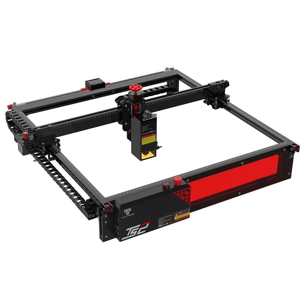 Twotrees TS2 130W Incisore laser CNC Messa a fuoco automatica Macchina per incisione laser Taglio legno 410x410mm con sistema di rilevamento fiamma