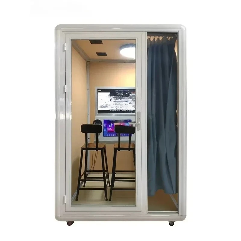 New Light Luxury Room Home Mini K Bar Karaoke Machine Singing K Soundproof Glass Room Singing Bar Machine Family Room Mobile K