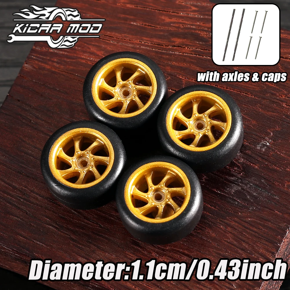 

KicarMod 1/64 модели автомобиля золотой цвет колеса шины автомобиль игрушка для Hot Wheels хобби модифицированные детали 4 шт. (1 компл.)