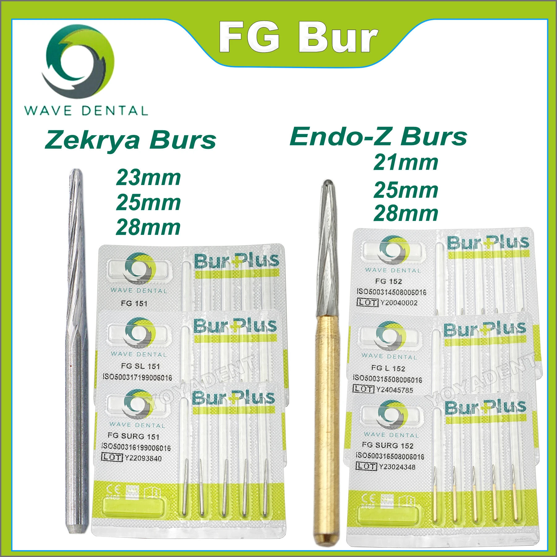

WAVE Dental Carbide Burs Endo-Z/zekrya Burs FG Dia.1.6mm High Speed Handpiece Burs 5Pcs/Pack