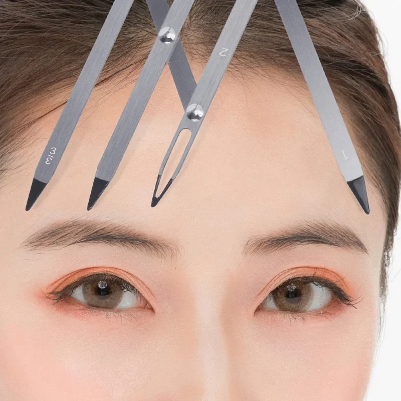 Eyebrow Caliper 3-Point Position Ruler Microblading Tattoo Stencil Metal Balance Template Adjustable 3D Permanent Makeup Supply