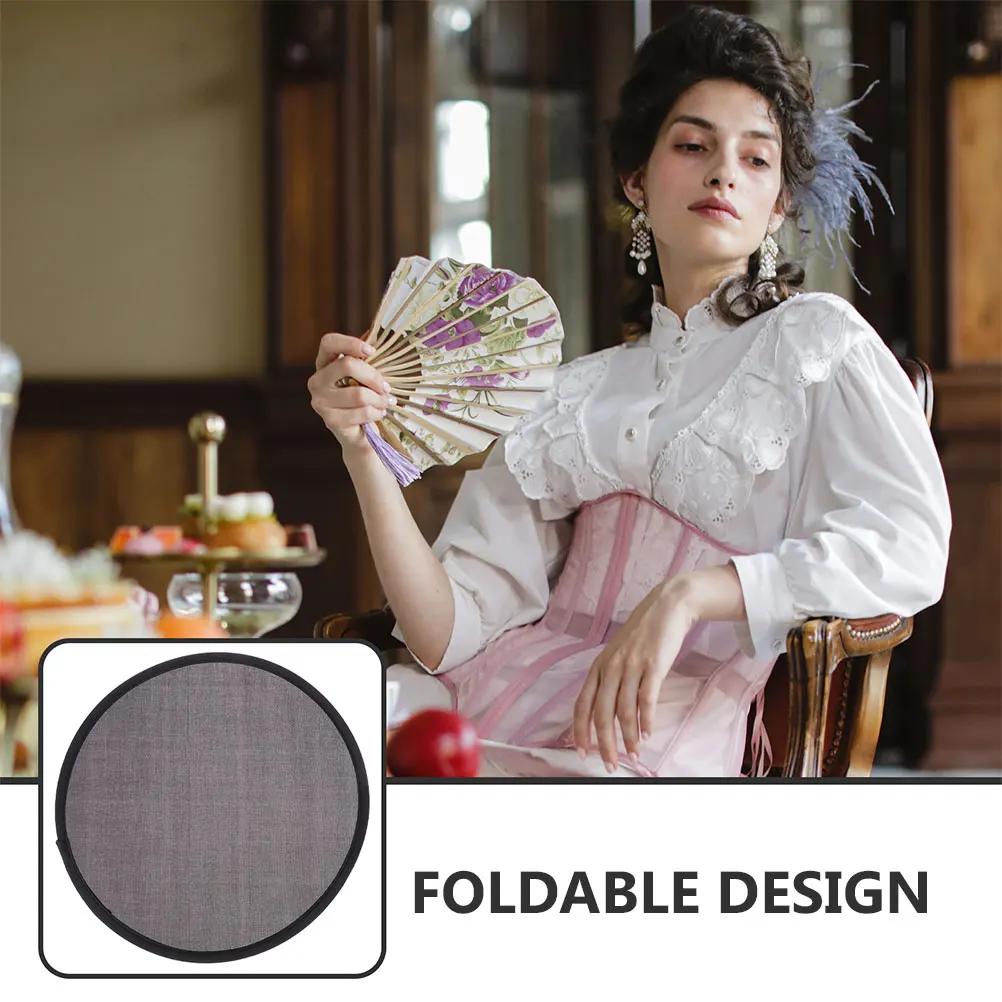 

4 Retro Fans Foldable Round Dance Circular Lightweight Small for Wedding Dance Hand Fan Home Decor Photo Props Summer