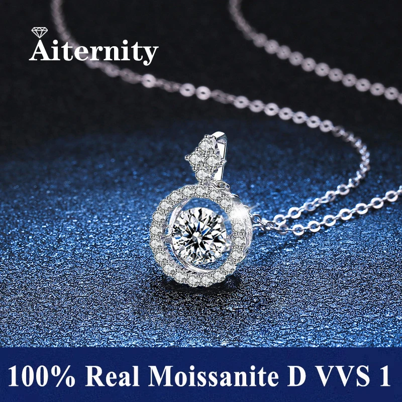 

Модный роскошный кулон из муассанита для женщин, ожерелье с бриллиантами, ювелирные изделия из стерлингового серебра S925, подарок на день Святого Валентина для девочек