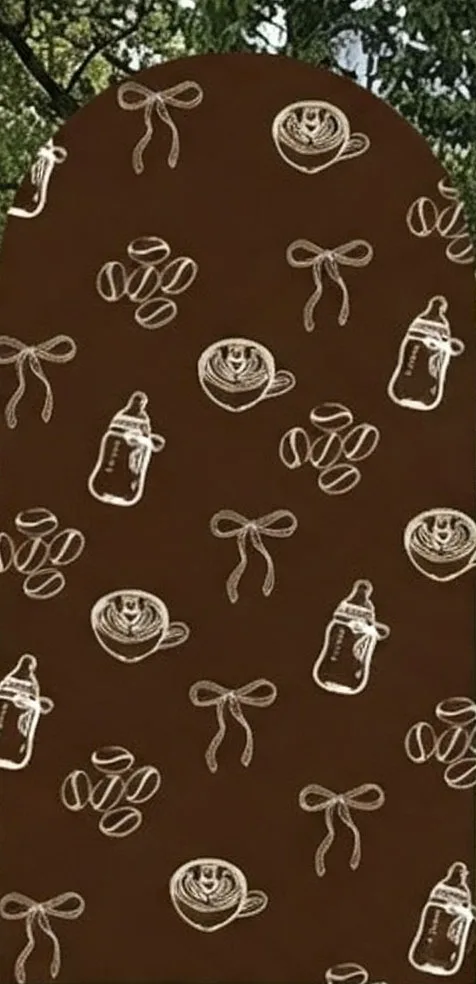 Custom Double-Sided Coffee Gender Reveal Baby Shower Arch Backdrop Cover Stripes Bow Birthday Party Photobooth Background