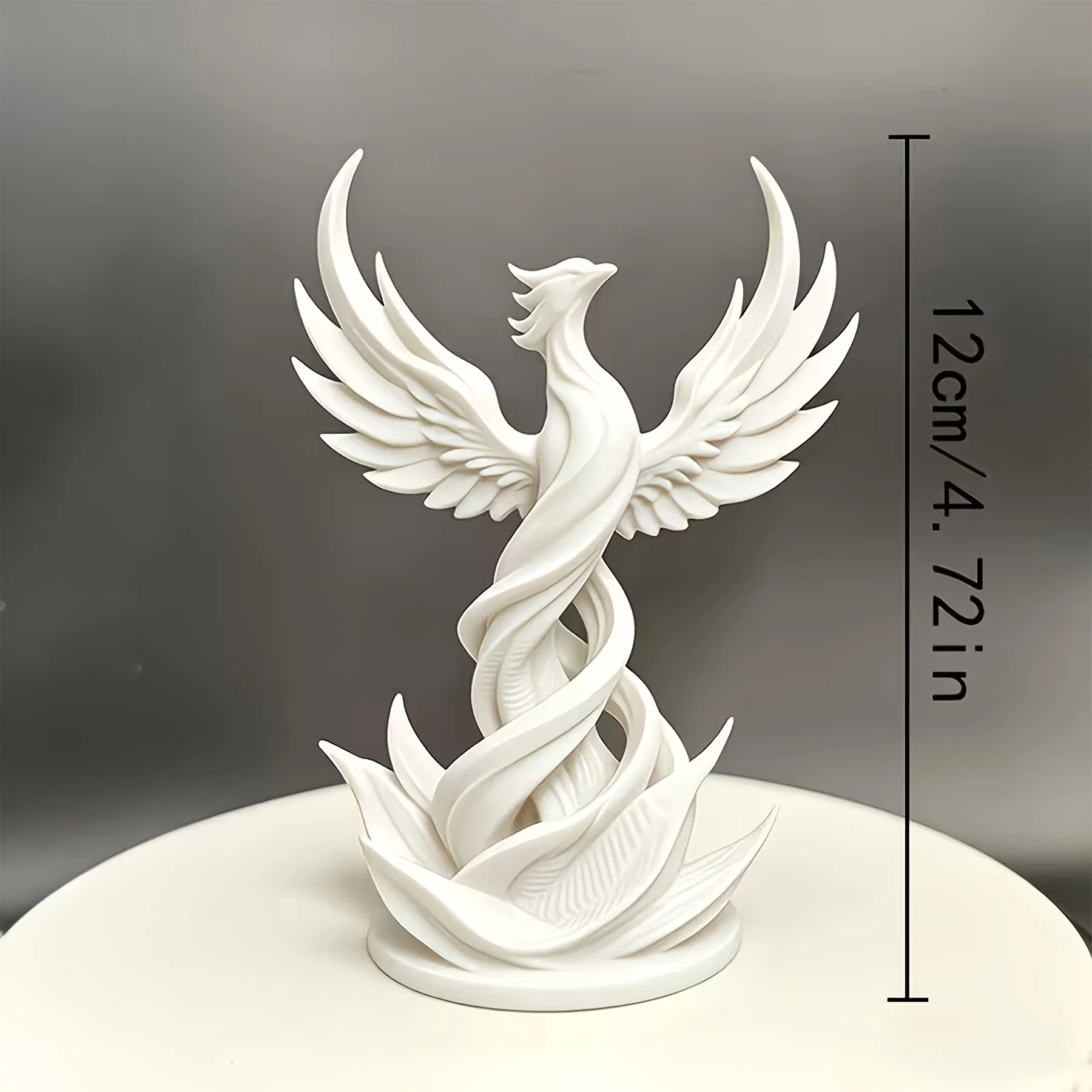 3D Printed Spiral Phoenix Statue Elegant Sculptural Mythological Bird Figurine Modern Abstract Home Living Room Decor