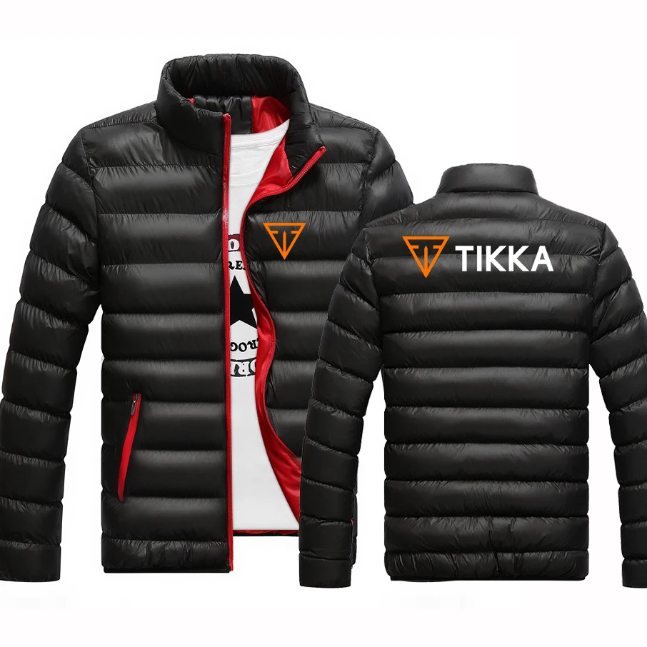 Tikka By Sako Finland Firearms Logo 2022 Men\'s New Stand Collar Parkas Jacket Winter Cotton Warm Parkas Coats Streetwear Clothes