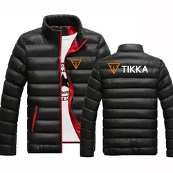 Tikka By Sako Finland Firearms Logo 2022 Men's New Stand Collar Parkas Jacket Winter Cotton Warm Parkas Coats Streetwear Clothes