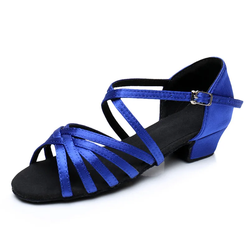 2025 Scarpe da ballo per bambini per ragazze Scarpe da ballo latino 3 cm Ladies Modern Tango Dancing Donna Scarpe latine Sandali salsa