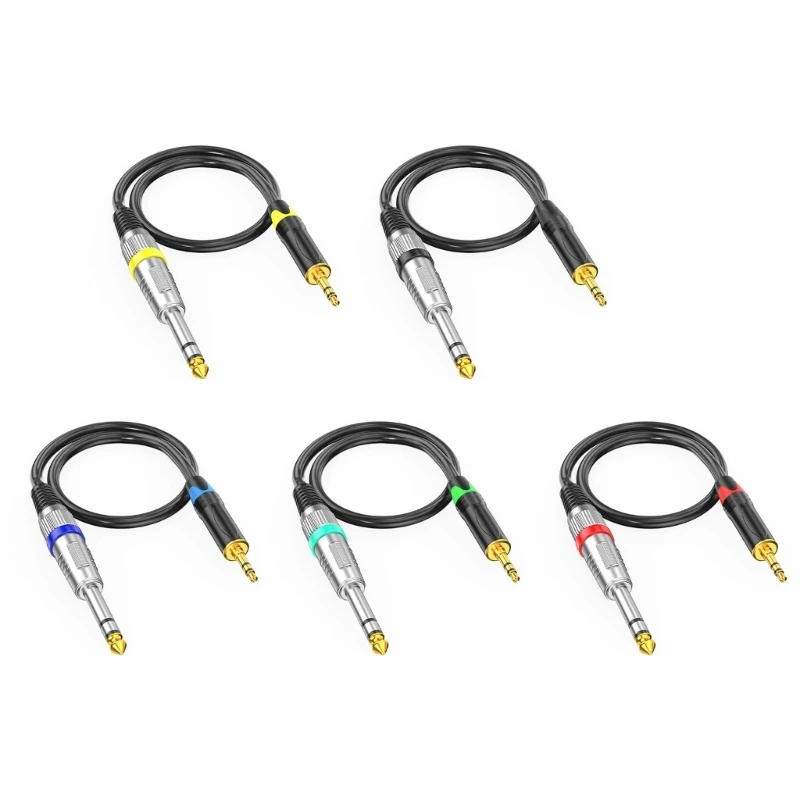 3-Section 3.5mm to 6.35mm Male TRS Aux Cable 3.5 Port to 6.5 Port Adapter Cord Wire for Professional and Home Use Dropship