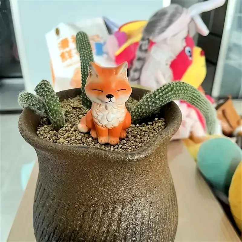 Miniatur-Fuchsfiguren, niedliche kleine Ornamente, Tierfiguren aus Kunstharz, DIY-Mikrolandschaft, Hof- und Heimdekoration, Geburtstagsgeschenk – Detail 5