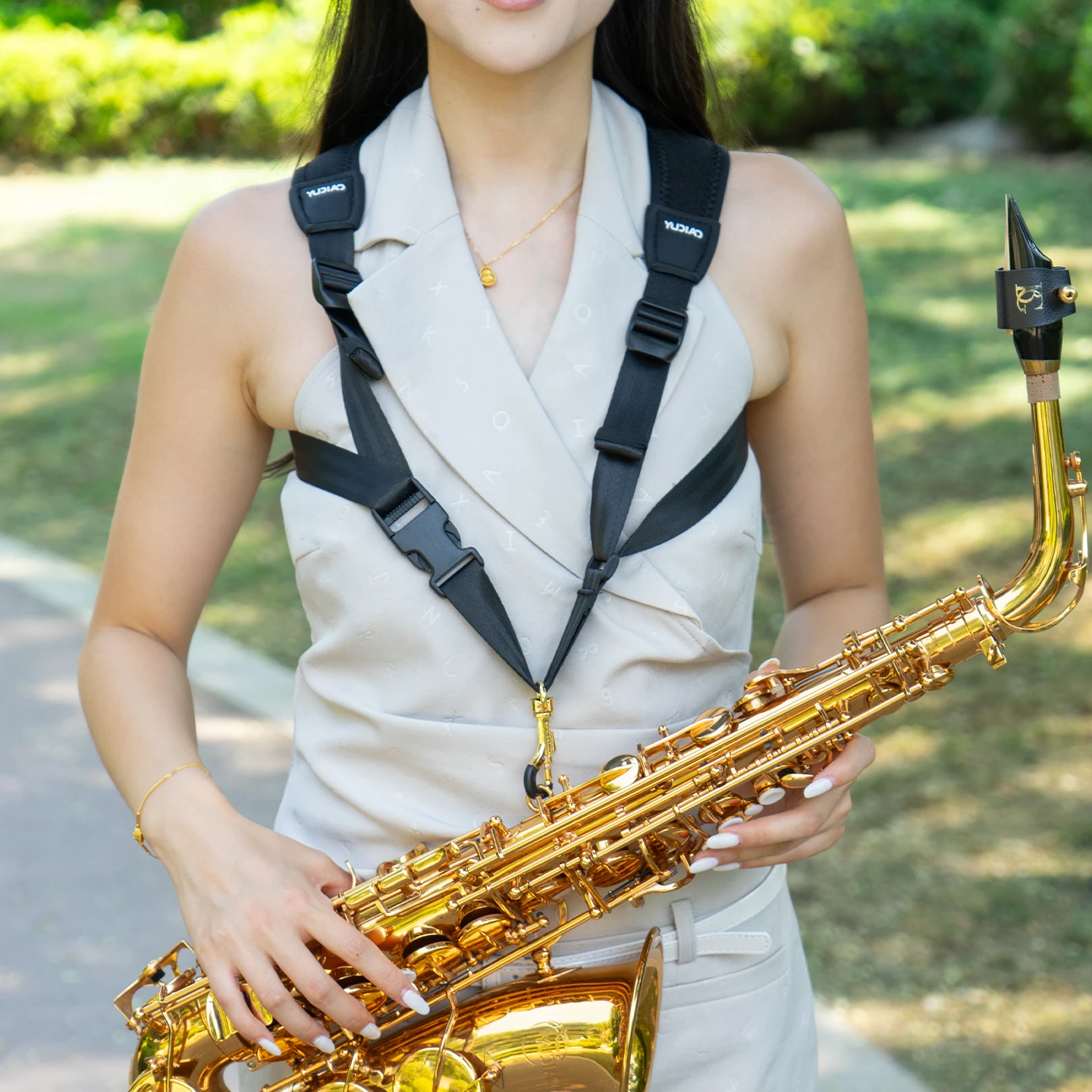 ألتو تينور سوبرانو الساكسفون حزام الكتف المزدوج حبال الرقبة حزام خاص معلق حزام الرياح أداة حزام الكتف الملحقات الموسيقية