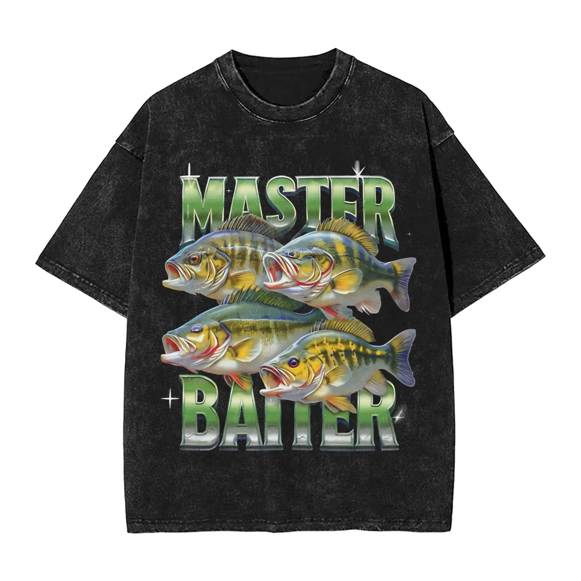 Master Baiter Funny Fishing  T Shirts Hip Hop Washed Cotton Harajuku T-Shirts  Vintage for Men Women Streetwear Summer Tees