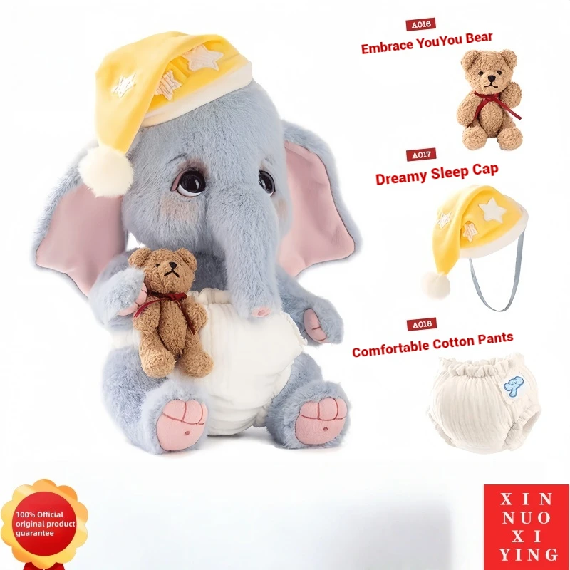 

Genuine Bobonuts Rubll Elephant Plush Toys Comforting Stuffed Doll Friend Gifts For Children Girls Furry Companion Animal Toys