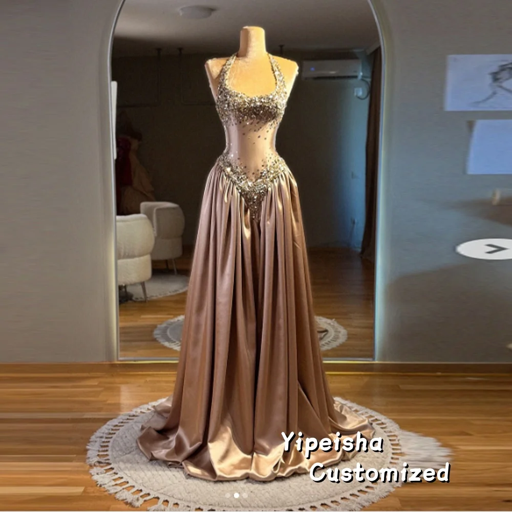 

Вечерние платья принцессы трапециевидной формы по индивидуальному заказу, платья для выпускного вечера без рукавов с блестками и бисером с бантом на спине, вечеринка по случаю дня рождения