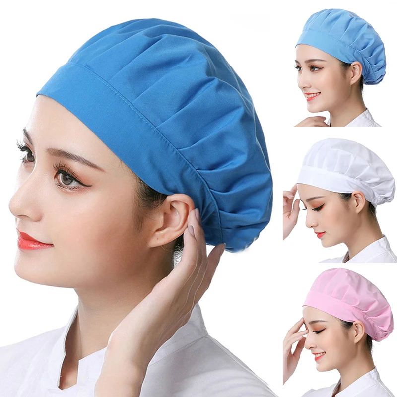 

4colors Dustproof Chef Hat Work Cap Kitchen Cooking Hygienic Food Cap Mesh Service Hair Nets Women Accessories