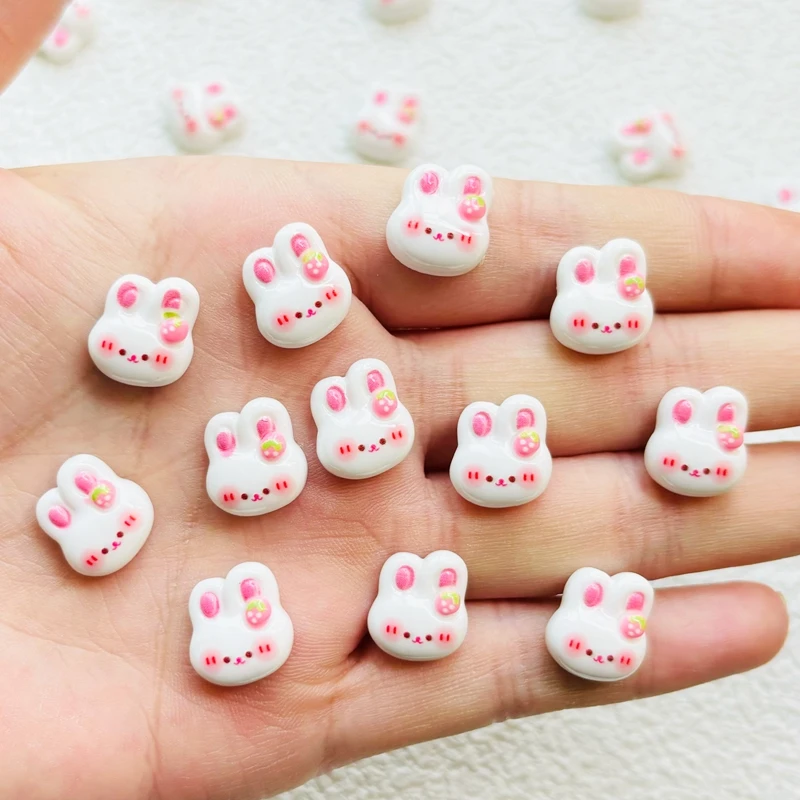 30 Pcs Cute Mini Cartoon Strawberry Rabbit Resin /Temporarily out of stock, please do not purchase