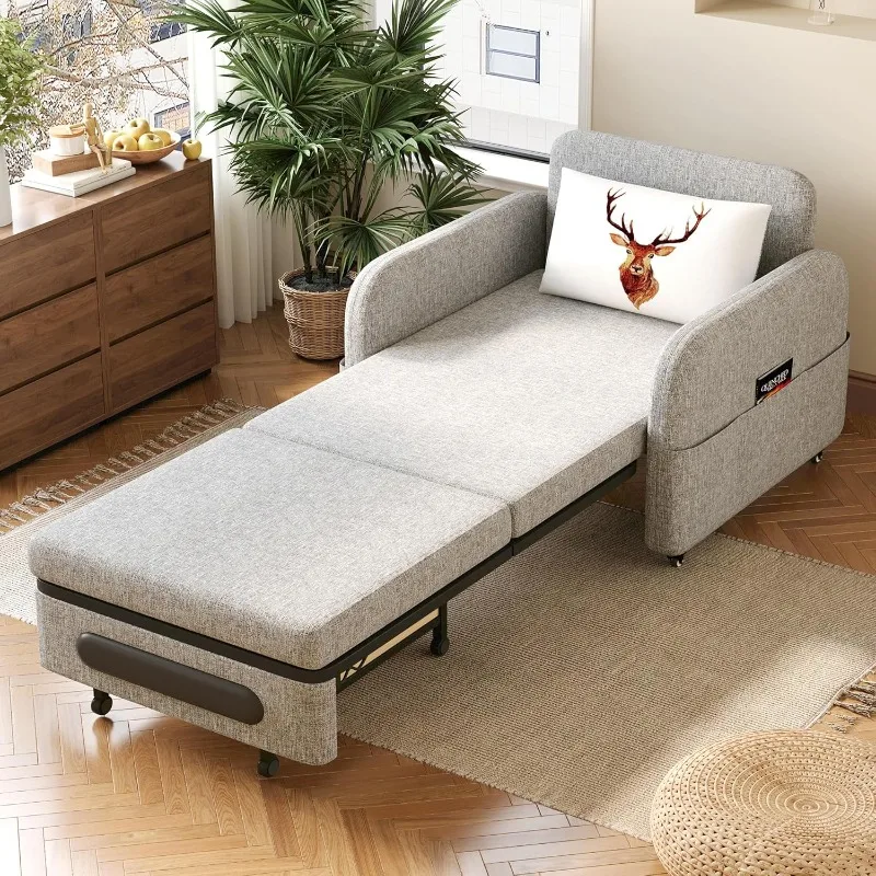 34.6" Pull-Out Sofa Daybed with Trundle – Versatile Futon Couch with Sleeper Function, Ideal for Small Spaces，Living Room，Apartm