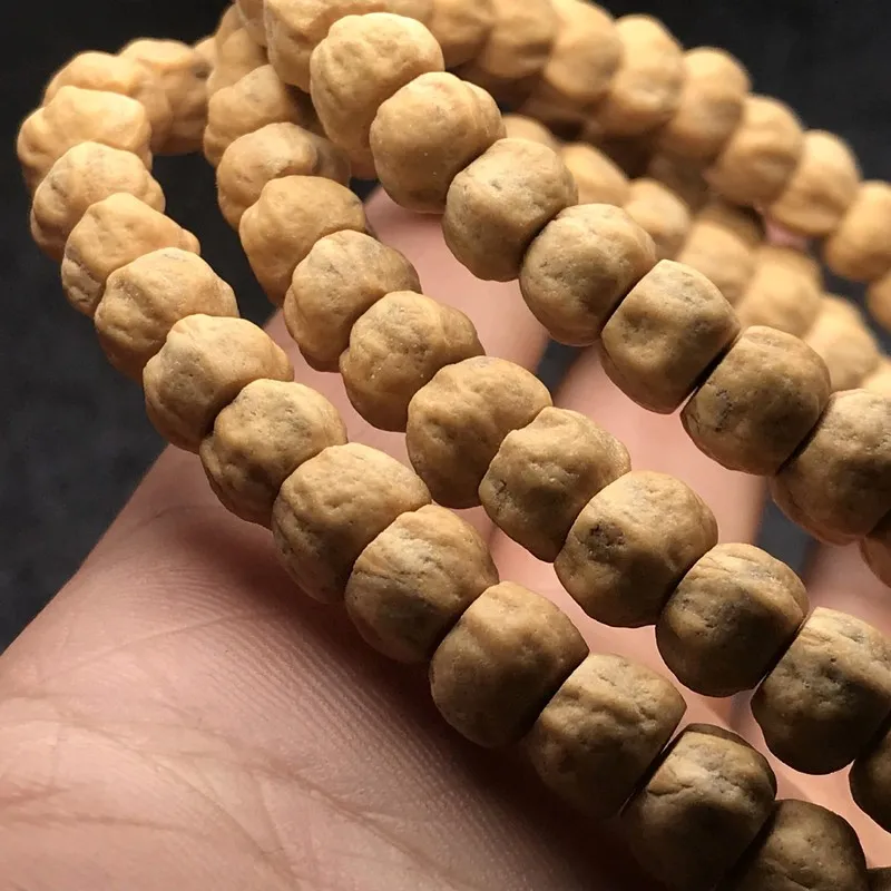 Heat-treated Passion 108 Bead Buddhist , -Density, High-Oil Tibetan Cypress Seed Bracelet, Natural Bodhi Gemsto