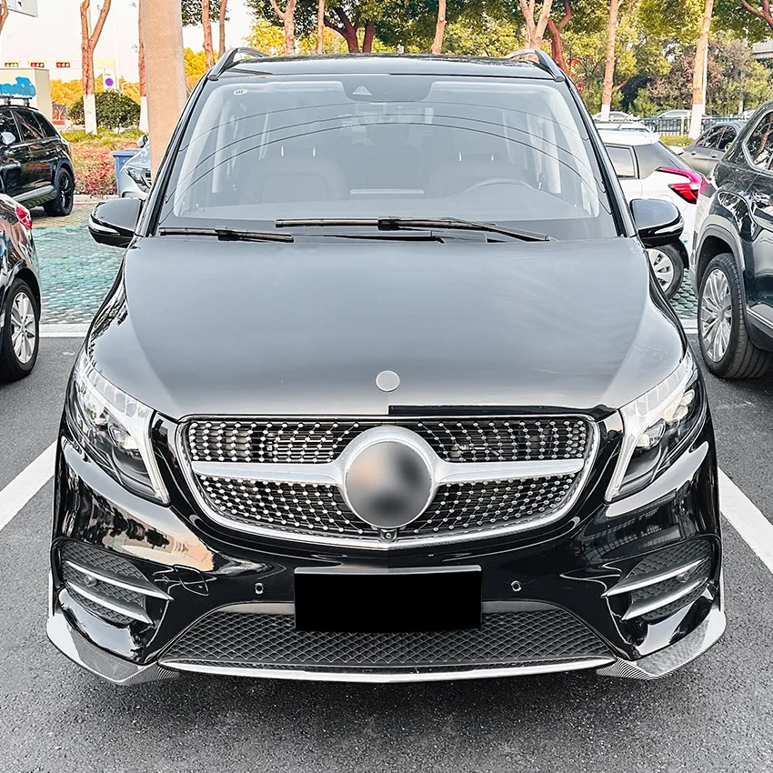 2016 To 2020 For Mercedes-Benz V-Class W447 V260 AMG Line Front Bumper Lip Spoiler Splitter Diffuser Cover By ABS Body Kit