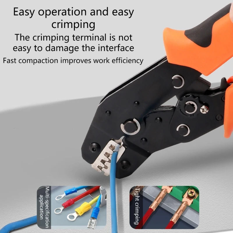 Crimping Tools Set Crimper Plier Ratchet Crimp with 6 Interchangeable Jaws