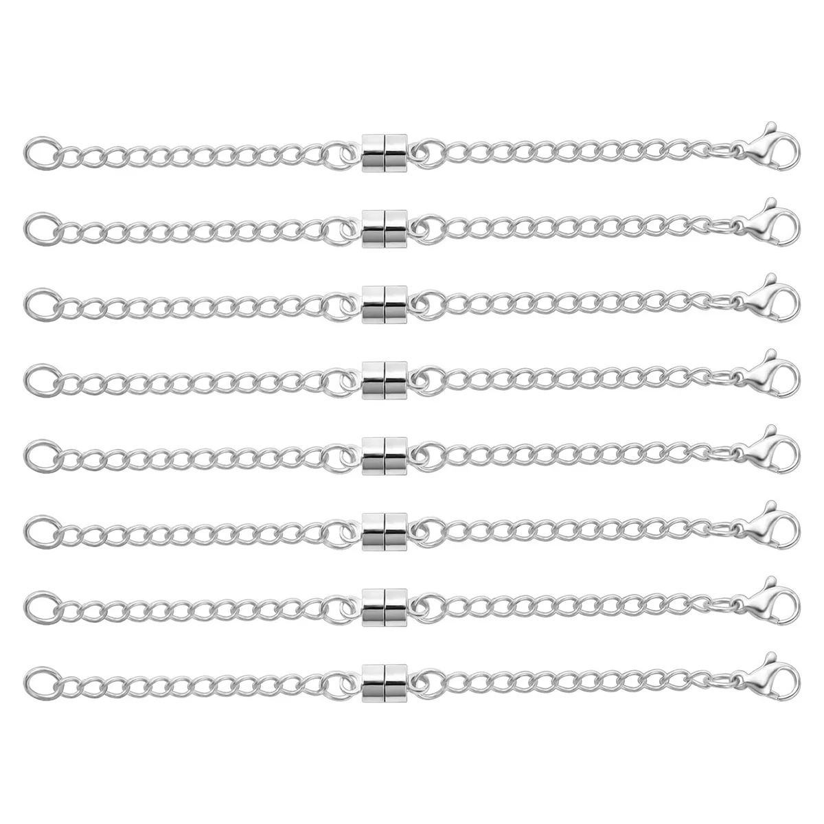 ABQR Estensore magnetico per collana Estensori a catena regolabili per collane, chiusure e chiusure magnetiche per collane Argento