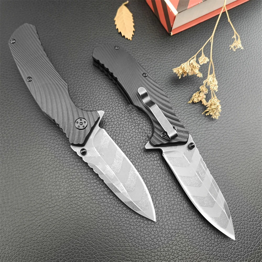 

KS 1311TS Trace Assisted Fipper Knife Tiger-striped Steel Drop Point Blade Nylon Fiber Handle Tactical Survival Knife