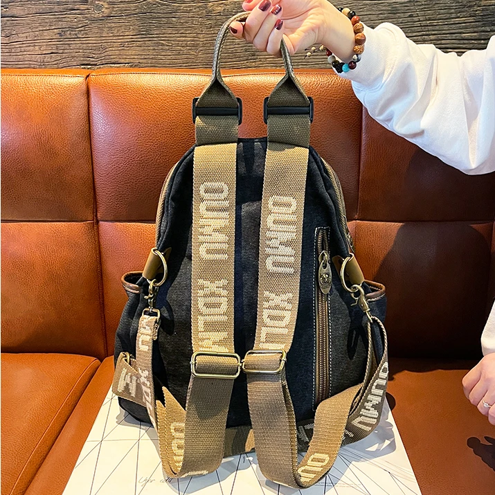 Large Capacity Travel Backpack for Women 2023 Shoulder Bag Vintage Denim Schoolbags Casual Rucksack Mochilas Para Mujer