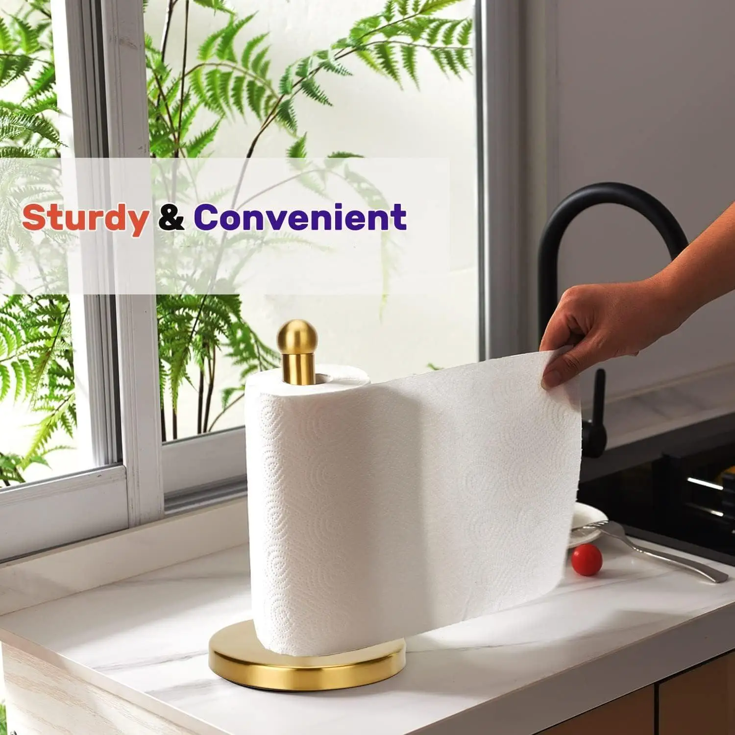 Stainless Steel Kitchen Table Vertical Tissue Holder Restaurant Bathroom Toilet Roll Holder Non-punching Plastic Wrap Holder