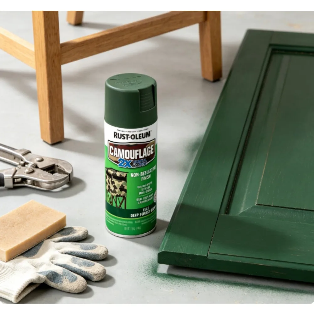Deep Forest Green, Rust-Oleum Camouflage 2X Super Coverage Matte Spray Paint - 279175, 12 oz
