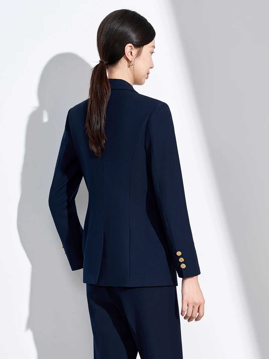 Elegant White Suit Jacket Women's Professional Career Interview Hostess Wardrobe Ensemble Polyester Fiber Long Sleeve