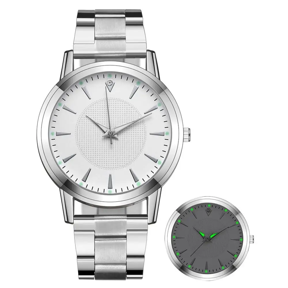 ใหม่ที่มีชื่อเสียงคู่นาฬิกาส่องสว่าง Casual ควอตซ์นาฬิกาผู้หญิงสแตนเลสนาฬิกาผู้ชาย Relogio Feminino Mens นาฬิกา