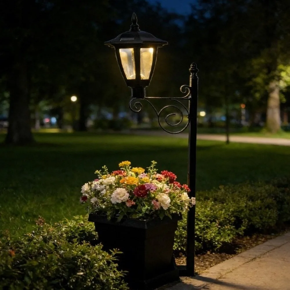Waterproof Solar Planter Lamp 2 In 1 Warm White Outdoor Planter Lamp Vintage Auto On Off Sensor Solar Landscape Decor Light
