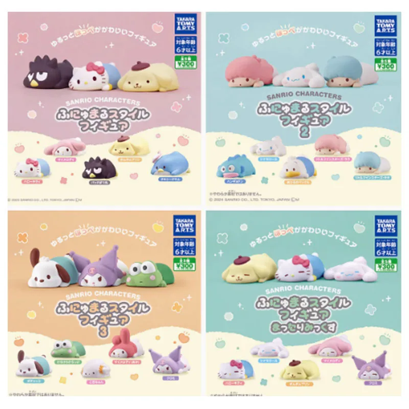 Милый лежачий PomPomPurin Hangyodon Cinnamoroll Melody Kuromi Badbadtz-Maru Tuxedosam Keroppi Lala Kiki Sanrios, экшн-фигурка, игрушки