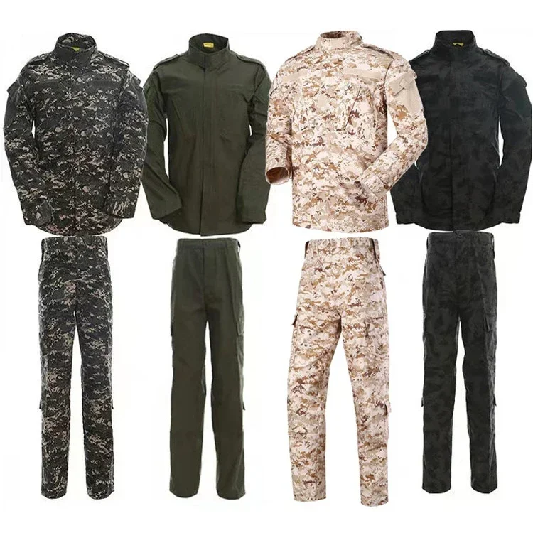 New Hot Durable and Wear-resistant Men's Camo ACU Uniform 2PC Set Training Wear Security Officer Uniforms