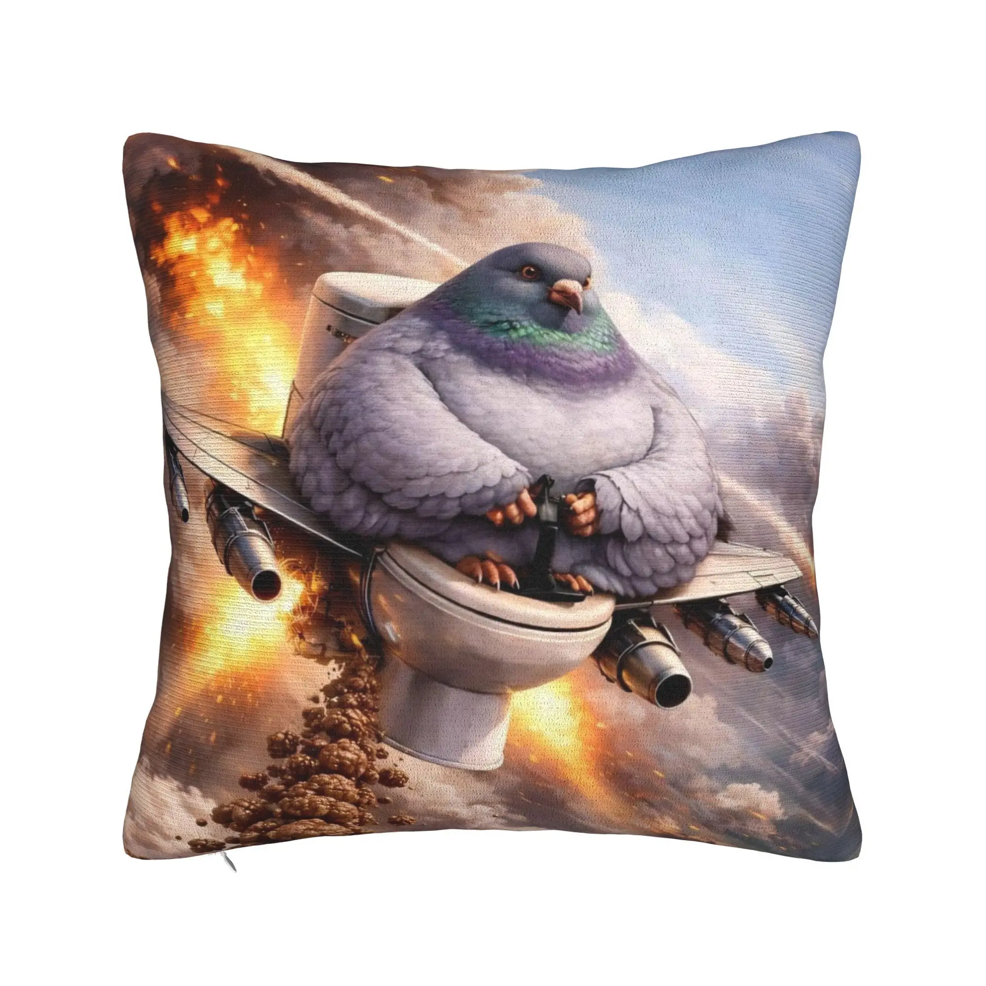 Customize 1pc Pigeon Brain Rot Funny AI Winter Holiday Farmhouse Home Decor Pillow Cover, Soft and Machine Washable, Pillow Inse