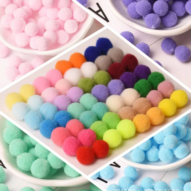 Wholesale Pompoms 1000Pcs 10mm Soft Pompones Fluffy Plush Fur Ball Crafts Toys DIY Home Decoration Sewing Supplies Accessories